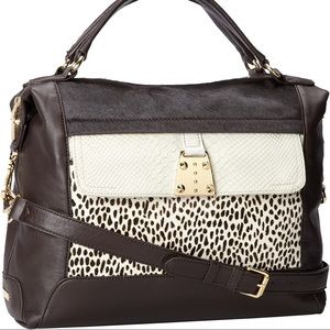 Vince Camuto Dexter Leather/Pony Fur Satchel